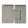 Brushed nickel adjustable glass-to-glass shower hinge GEN380BN, square-edge brass, for 8-12mm tempered glass