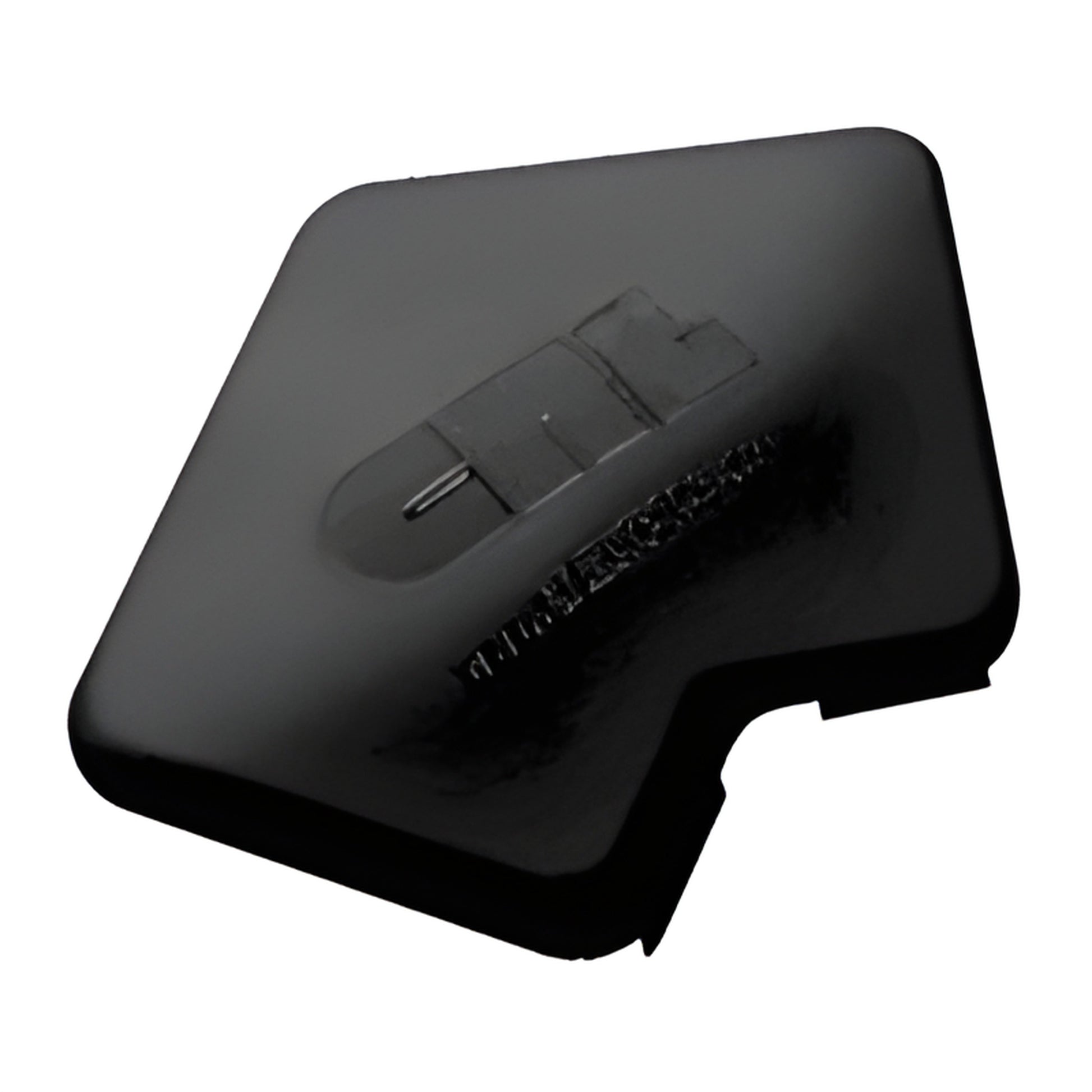 PC135SBL matte black aluminum rectangular post top cap, slip in design with notch for silicone fastening.