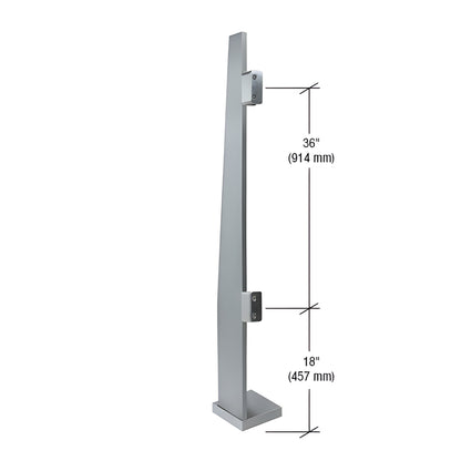 Klarity K60LEKBS 60 in. brushed 316 stainless steel freestanding glass partition post with base, welded flange and glass fitt