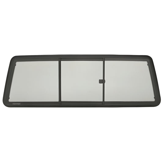 CRL Tri-Vent truck slider ETRV965S - 53 x 17.8 in solar privacy glass, black contoured frame for 1997-2003 Ford F-Series