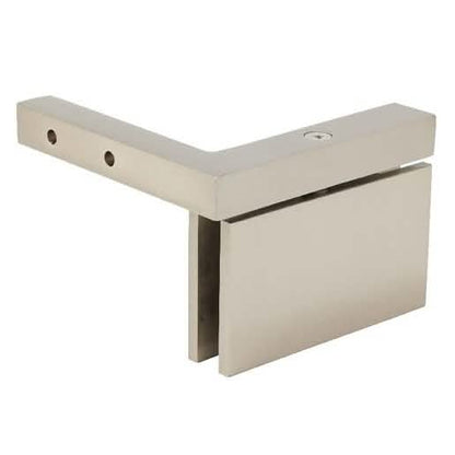 CRL Brushed Nickel Cardiff Hinge: Elegant Wall Mount Offset Back Plate, Senior Model