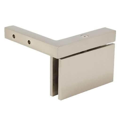 CRL Brushed Nickel Cardiff Hinge: Elegant Wall Mount Offset Back Plate, Senior Model