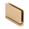 Satin brass Prima pivot hinge for 8-10mm glass shower door, beveled rectangular design (SKU: PPH01SB)