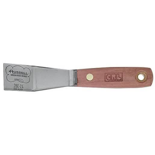 CRL Russell 1-1/8" Bent Knife - Precision cutting tool for glazing and woodworking tasks.