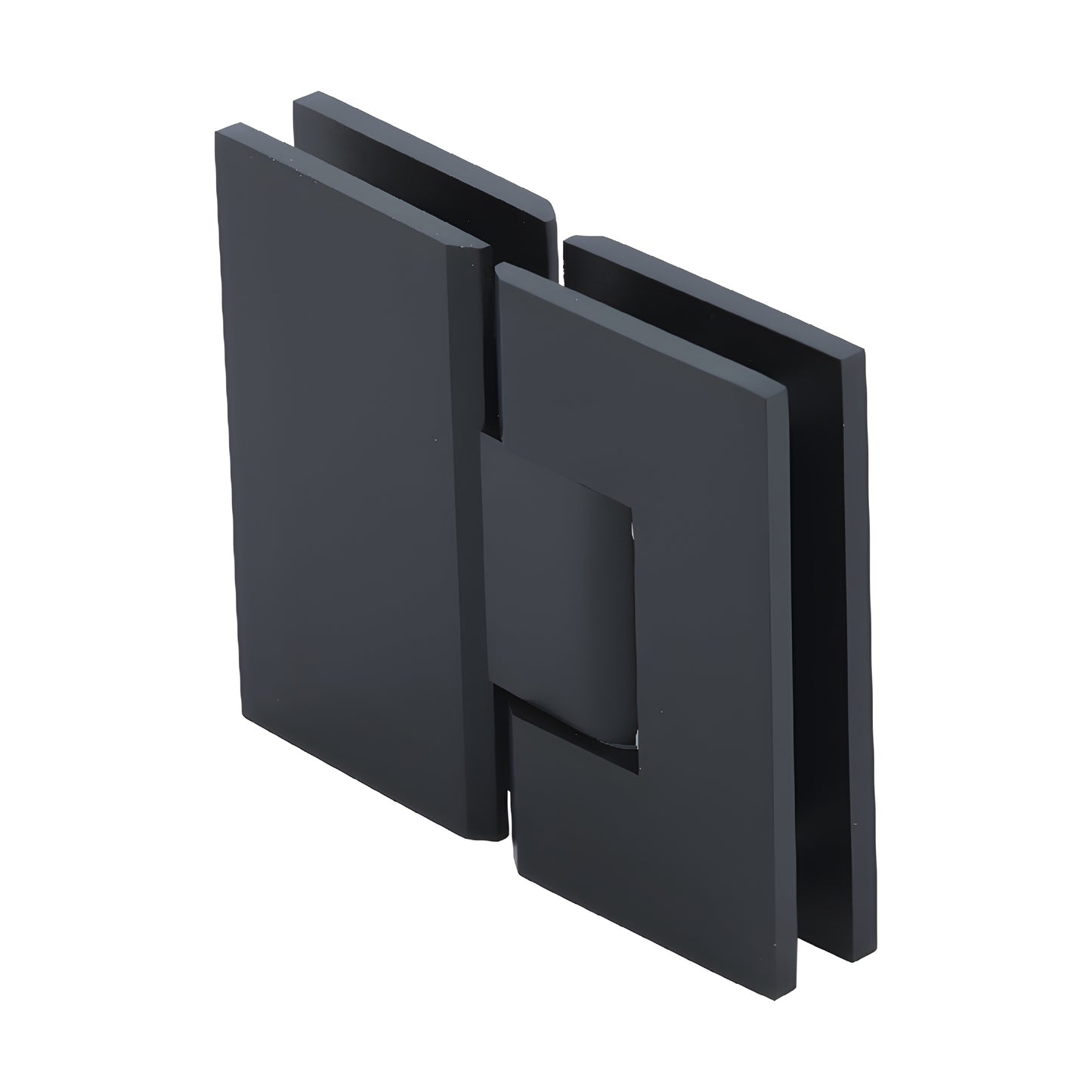 Oil-rubbed bronze squared brass glass-to-glass shower door hinge, fits 3/8-1/2 tempered glass