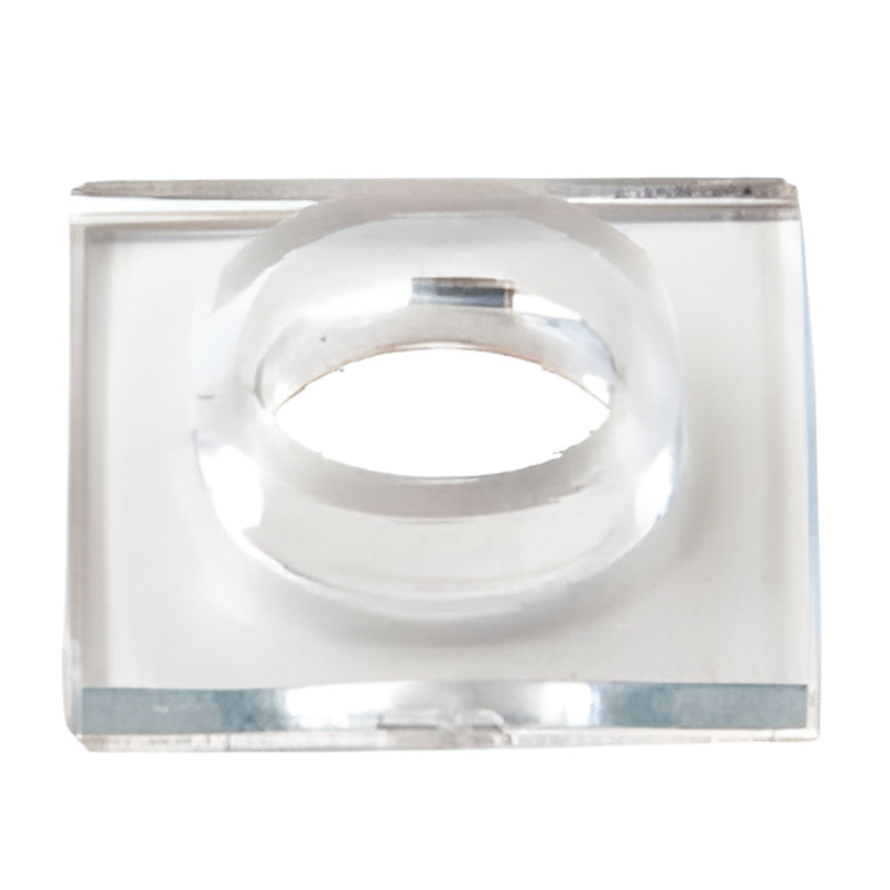 Clear square vinyl washer with raised round center hole for 3/4" (19mm) standoff, SKU HW060.
