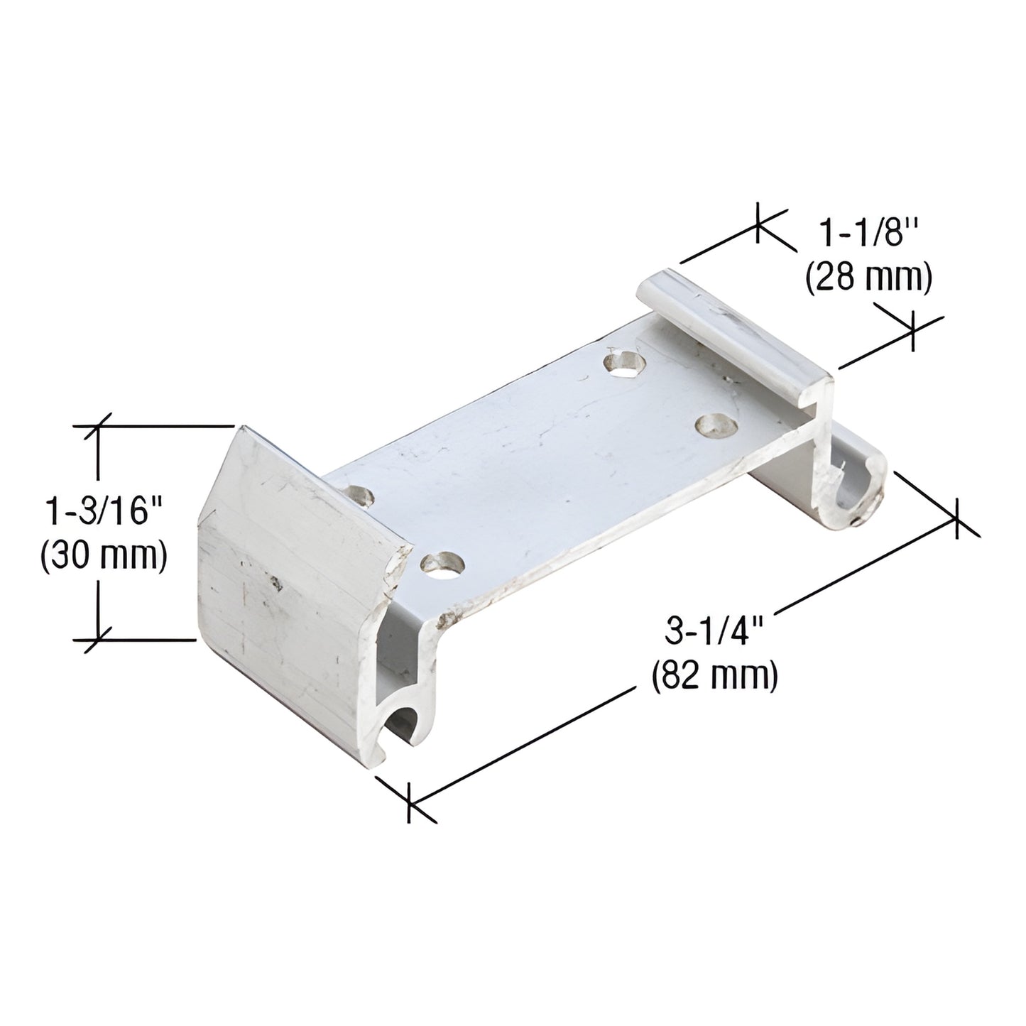 AP555 mill aluminum bracket for BG450/BG525/BT525 window-wall systems, 3-1/4" (82 mm) long.
