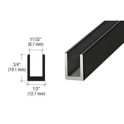 CRL Matte Black 5/16" Aluminum U-Channel for Glass