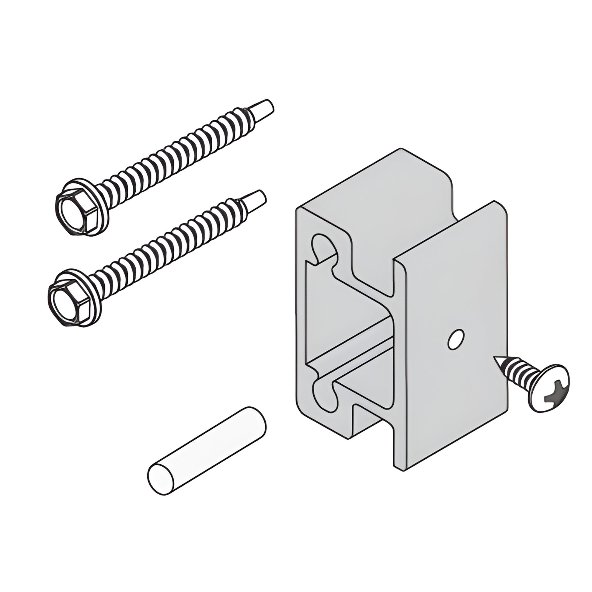 CRL Anchor Clip 45AC119, mill finish; clip with screws and roll pin for Series 45X storefront glazing (20/pack)