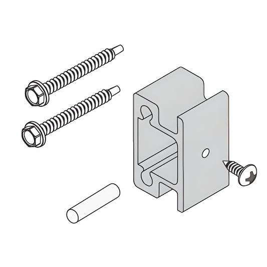 CRL Anchor Clip 45AC119, mill finish; clip with screws and roll pin for Series 45X storefront glazing (20/pack)