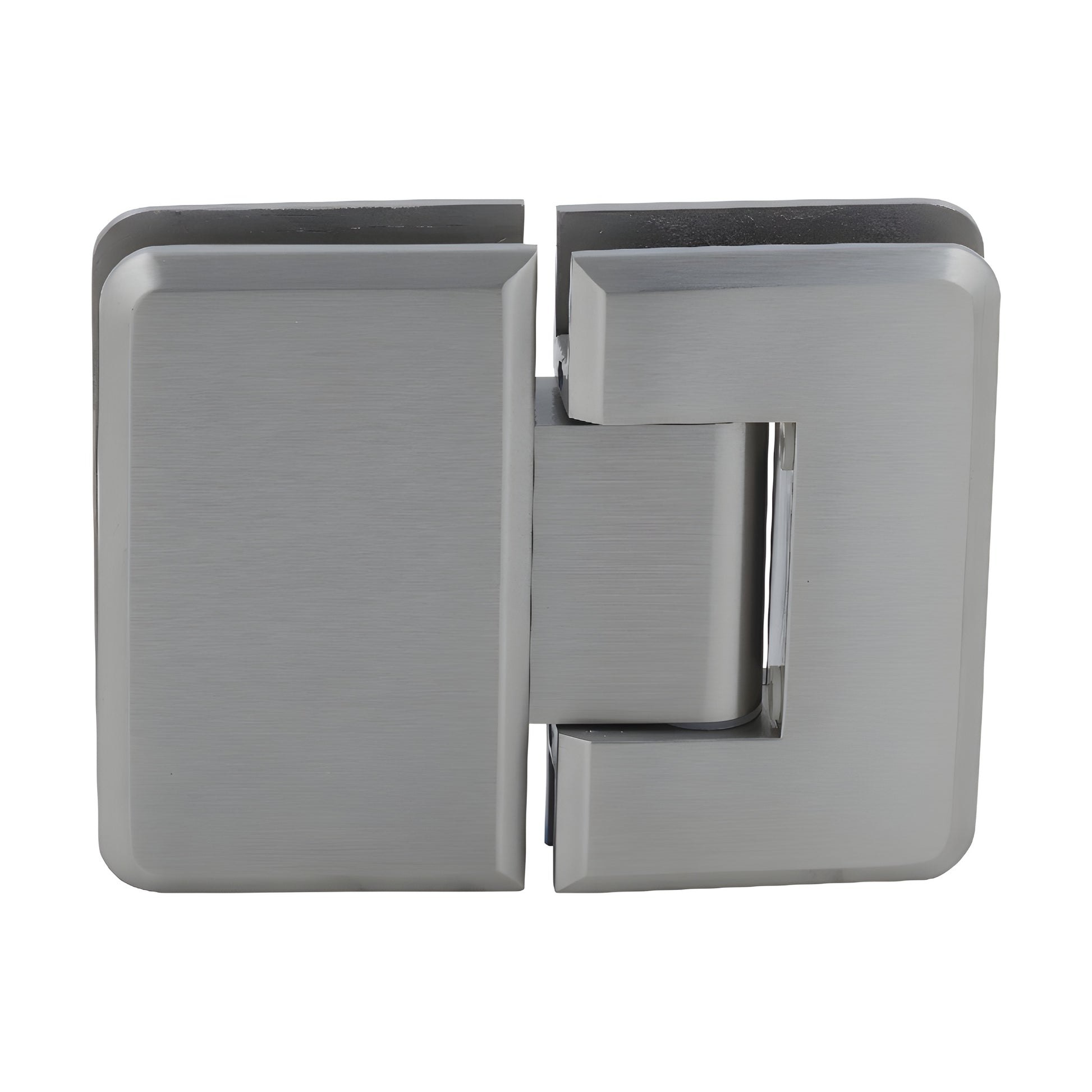 CRL Pinnacle glass-to-glass shower hinge, brushed nickel finish, beveled brass, self-centering, SKU P1N580BN