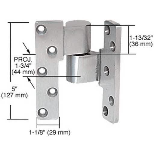 CRL Aluminum 3/4" Offset Right Hand Pivot for Doors - Durable and Easy Installation