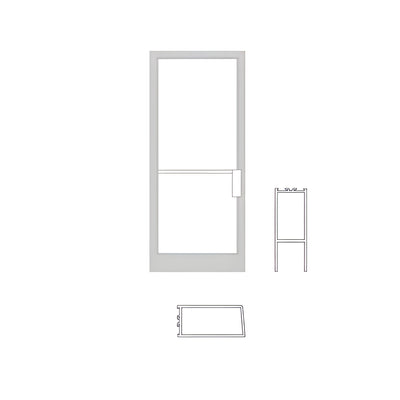 CRL-U.S. Aluminum Single Medium Stile NOA RHSO 36" x 84" Non Impact Offset Pivoted Door Bronze Black Anodized
