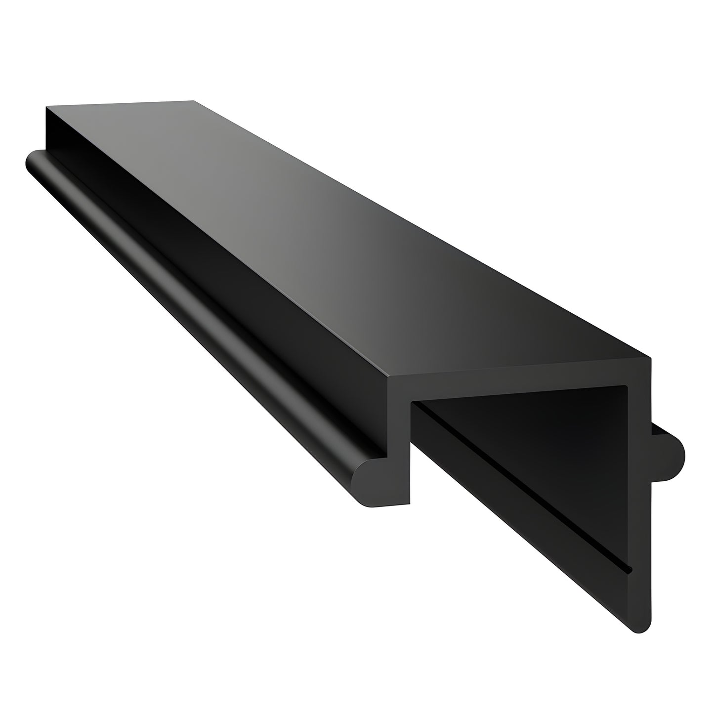 Matte black 72-inch Cielo post filler profile for windscreens and glass railing openings.