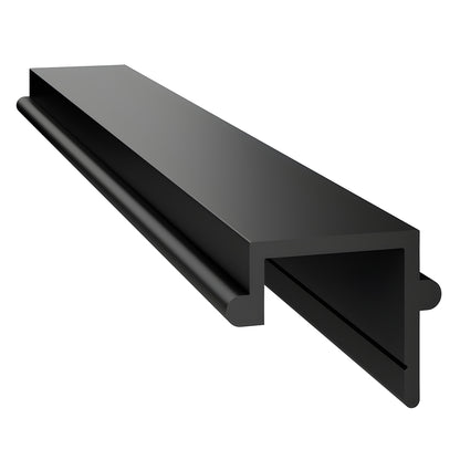 Matte black 72-inch Cielo post filler profile for windscreens and glass railing openings.