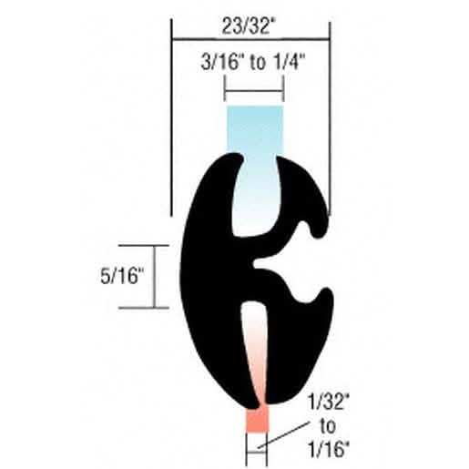 CRL Two-Piece Self-Sealing Universal Weatherstrip for Panel/Glass - Durable & Versatile