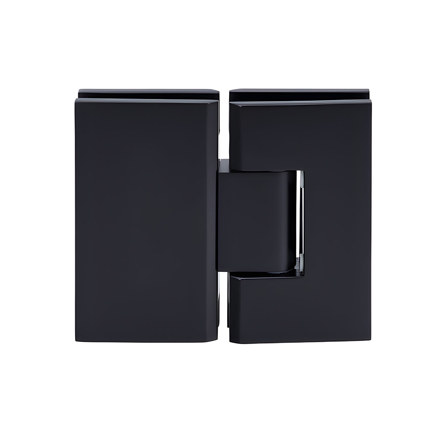 Matte black solid-brass Vienna shower hinge V1E580MBL, squared style for 3/8-1/2 tempered glass