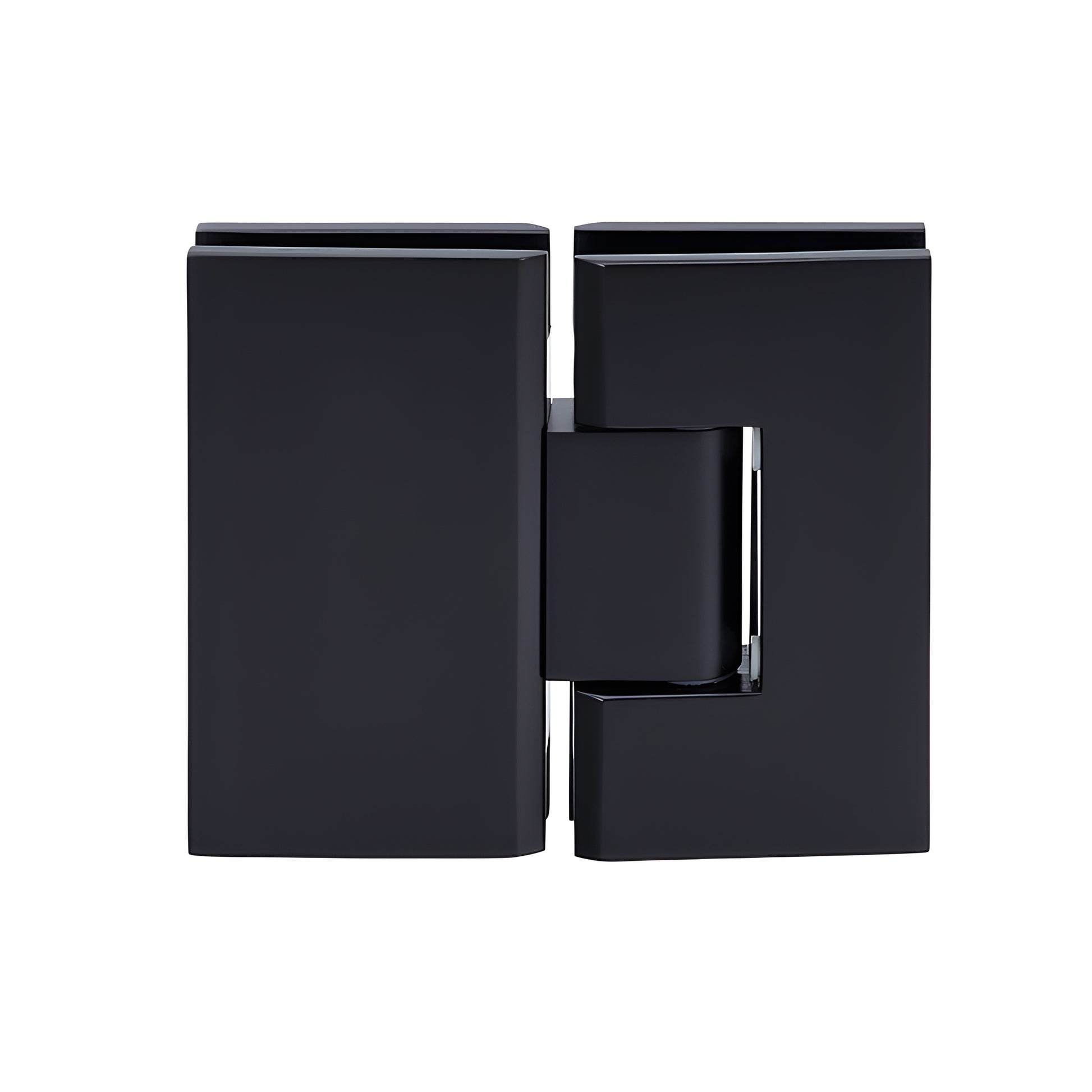 Matte black solid-brass Vienna shower hinge V1E580MBL, squared style for 3/8-1/2 tempered glass