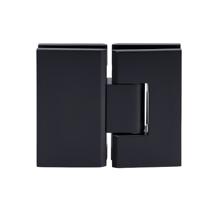Matte black solid-brass Vienna shower hinge V1E580MBL, squared style for 3/8-1/2 tempered glass
