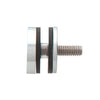 Satin anodized 1-1/4 in washer and stud kit for single-sided commercial glass door pulls, fits 10-19 mm glass (SKU F40SKSA)
