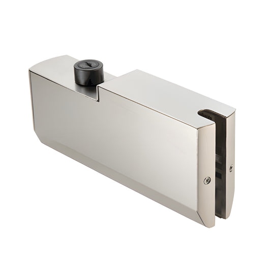 DR4TBS38AGP brushed stainless steel 9-1/2" dry-glaze top patch gate rail for 3/8" tempered glass.