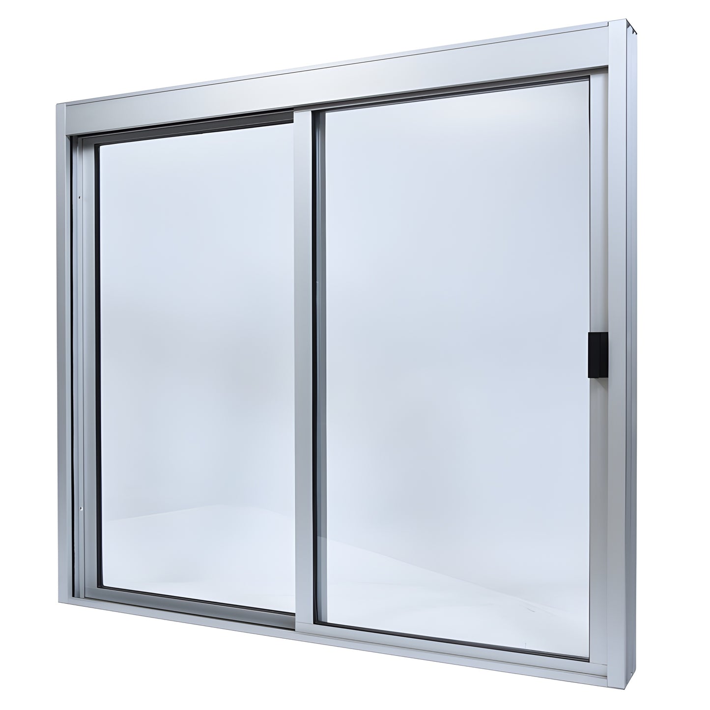 DW48480XGA satin-anodized aluminum 48x48 OX sliding service window with 1/4" clear tempered glass.