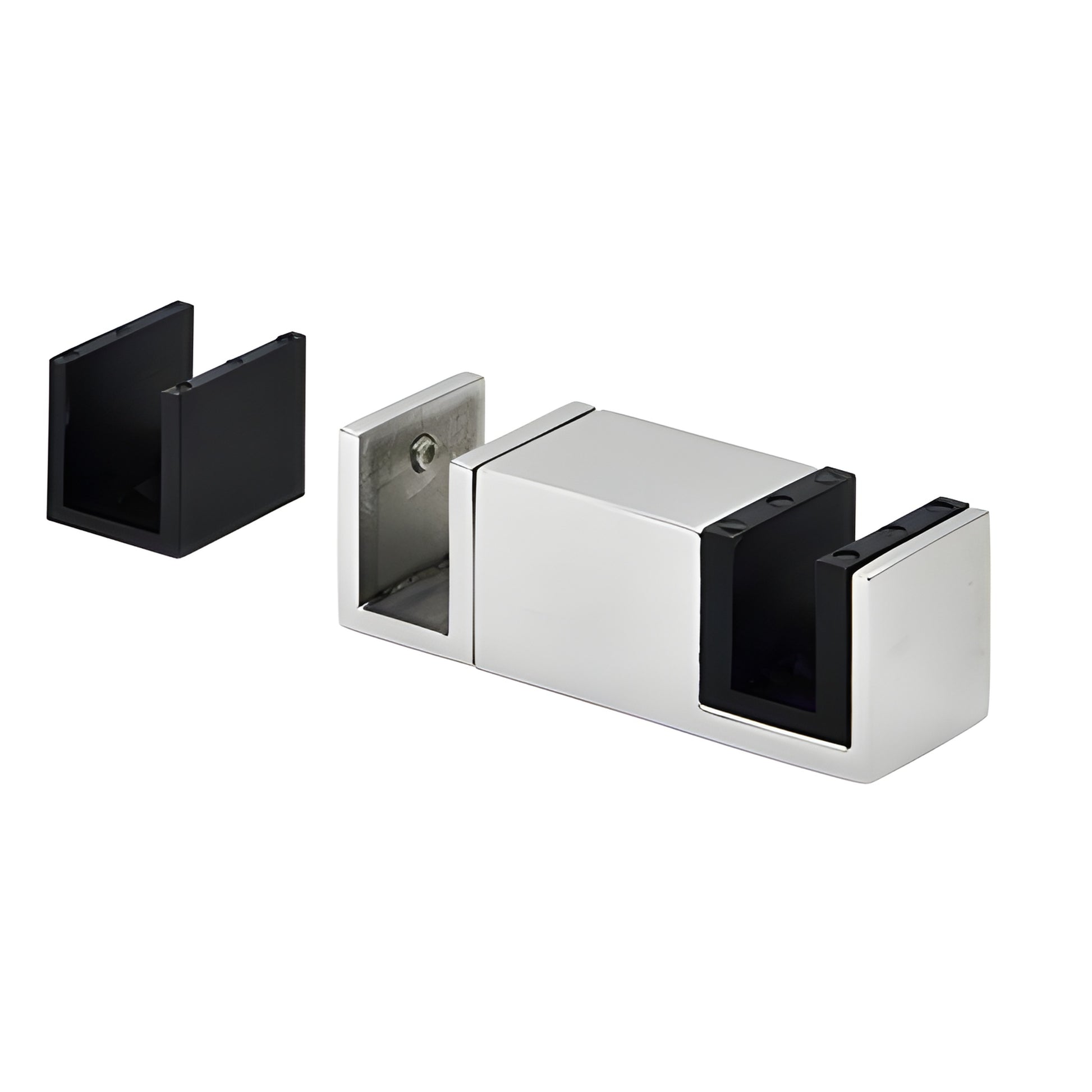 CRE78PS Crescent Series 78 in polished stainless top-rolling sliding shower door, one sliding door and one fixed panel