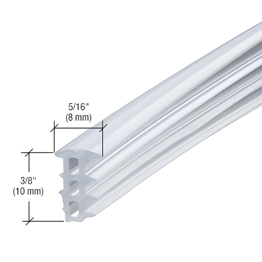 Clear vinyl glazing gasket CRL2944 for 5/16-3/8" (8-10mm) glass, extruded profile, 118" length.