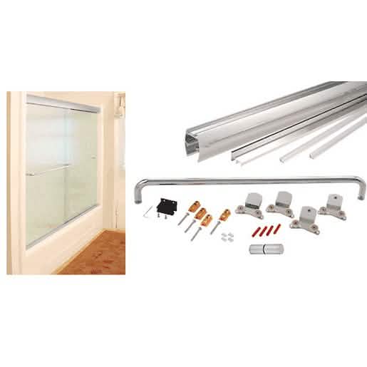 CRL Brite Anodized 60"x80" Sliding Shower Door Kit with Clear Jambs for 3/8" Glass
