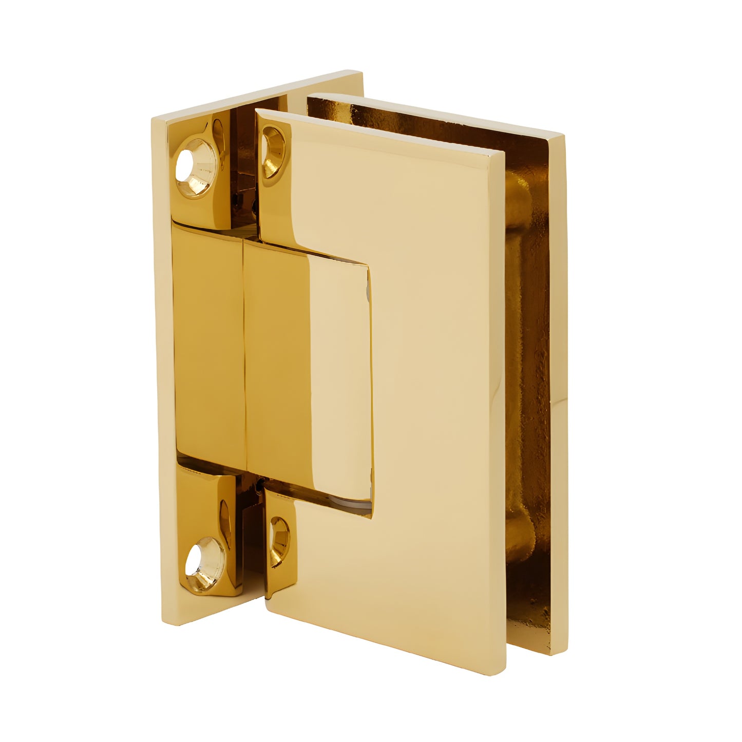 GEN037UBR ultra-brass full-back plate shower hinge for 8-12mm tempered glass, self-centering, wall-mount