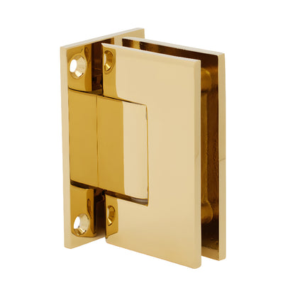 GEN037UBR ultra-brass full-back plate shower hinge for 8-12mm tempered glass, self-centering, wall-mount