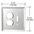 CRL Gray Glass Mirror Wall Plate for Duplex Outlet & Toggle