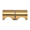 SDK140MG modern gold brass crescent back-to-back grip knob for frameless shower doors, 1" diameter, solid brass
