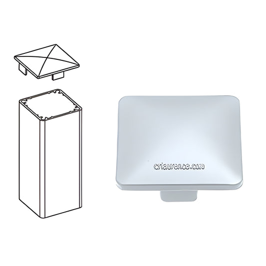 CRL PC2M mill finish aluminum low-profile pyramid post cap for 2-3/8" (60mm) square posts