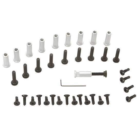 CRL RSP100DU replacement screw pack - dark bronze screws, white sleeves and hex key for 83" continuous geared hinges