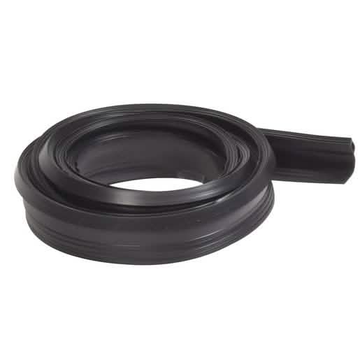 Close-up of Bug Flap 1-1/2" Black for CRL Screen Door Kits, durable and long-lasting.