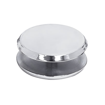 Polished chrome CRL Mini Mall front clamp (SKU MC112CH), 1-1/2" round clamp for 3/8-1/2" tempered glass