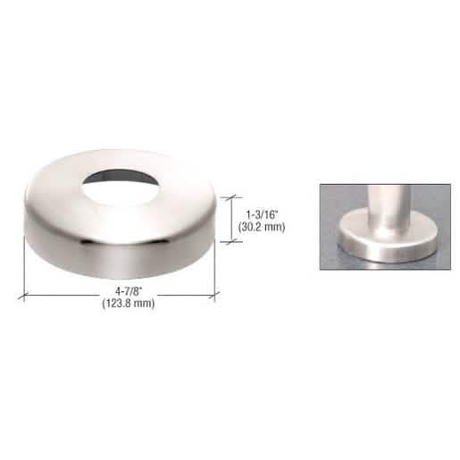 CRL Polished Stainless Base Flange Cover for 1-1/4" Schedule 40 Pipe Rail - Sleek Finish