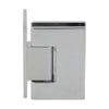 Polished chrome solid brass Melbourne shower door hinge (SKU MEL044CH) for 8-12mm tempered glass, wall-mount, self-centering.