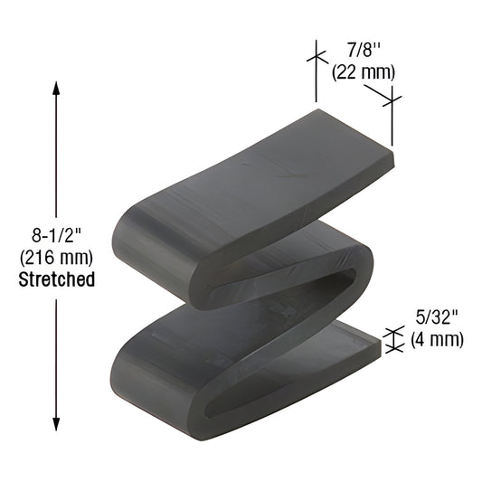 CRL WB600 mill-finish gray S-shaped rubber edge block for 1" (25mm) glazing, deep-pocket vertical support.