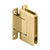 CRL Pinnacle 337 Polished Brass H-Back Adjustable Hinge for Glass Door
