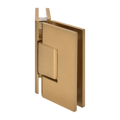 Vienna V1E045MG modern gold brass 135 glass-to-glass shower hinge, fits 3/8-1/2 in tempered glass