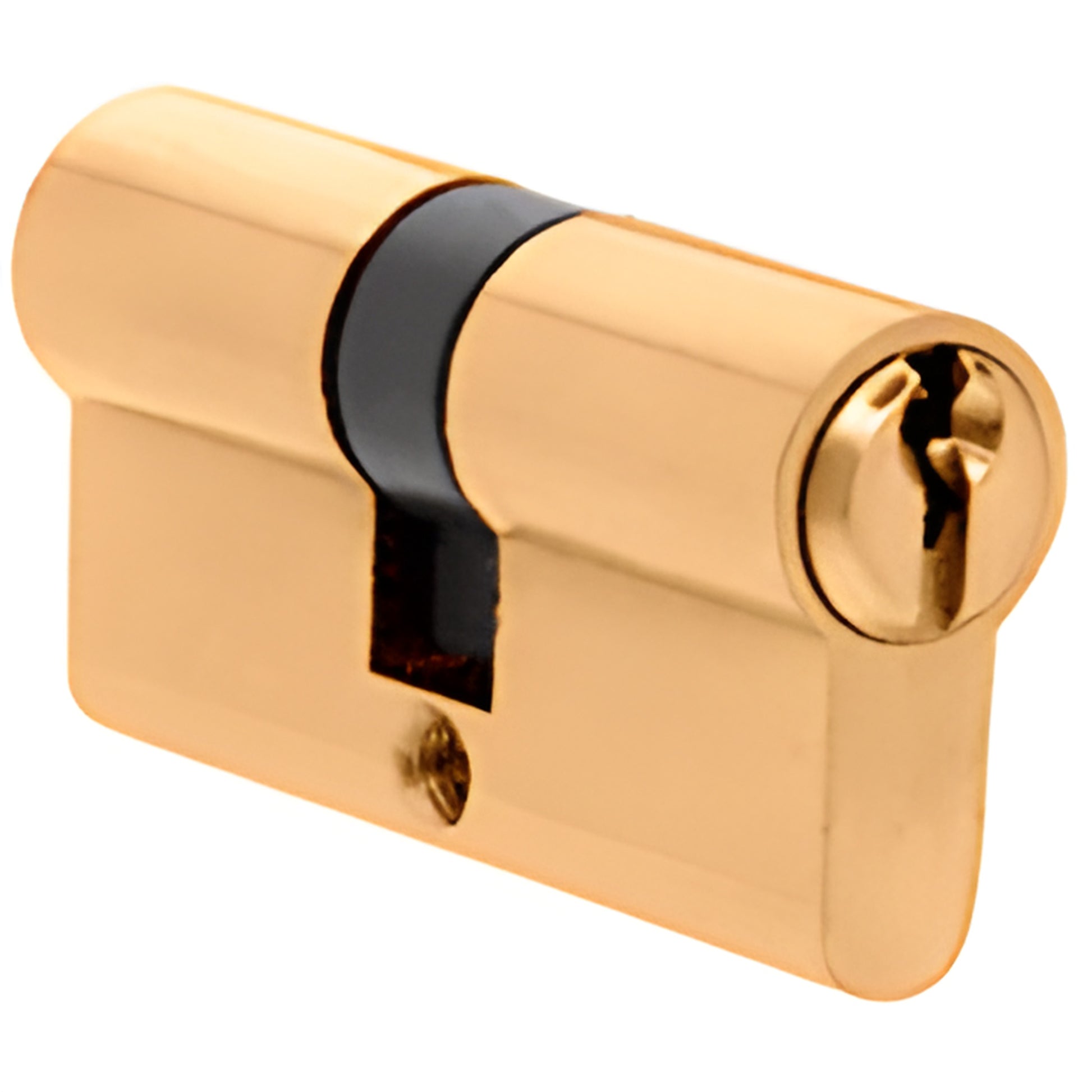 Polished brass extended euro cylinder lock for glass doors, EC5BR - fits PTH311 and EUR205/680/681