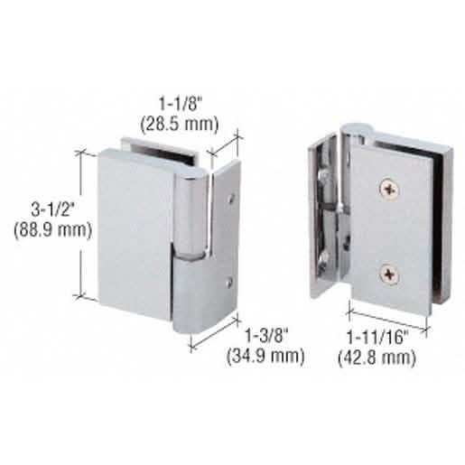 CRL 316 Brushed Stainless Left Hand Wall-to-Glass Gate Hinge - Durable & Sleek Design