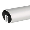 Satin anodized oval aluminum cap rail, 4 in wide, for 1/2-5/8 in glass - SKU GR0V4SA