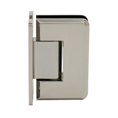 P1N037GM Pinnacle gun-metal solid brass self-centering shower hinge for 8-12mm glass, beveled edge, wall-mount H plate