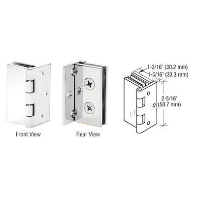 CRL Chrome Double Wall-to-Glass Hinges for Shower Doors