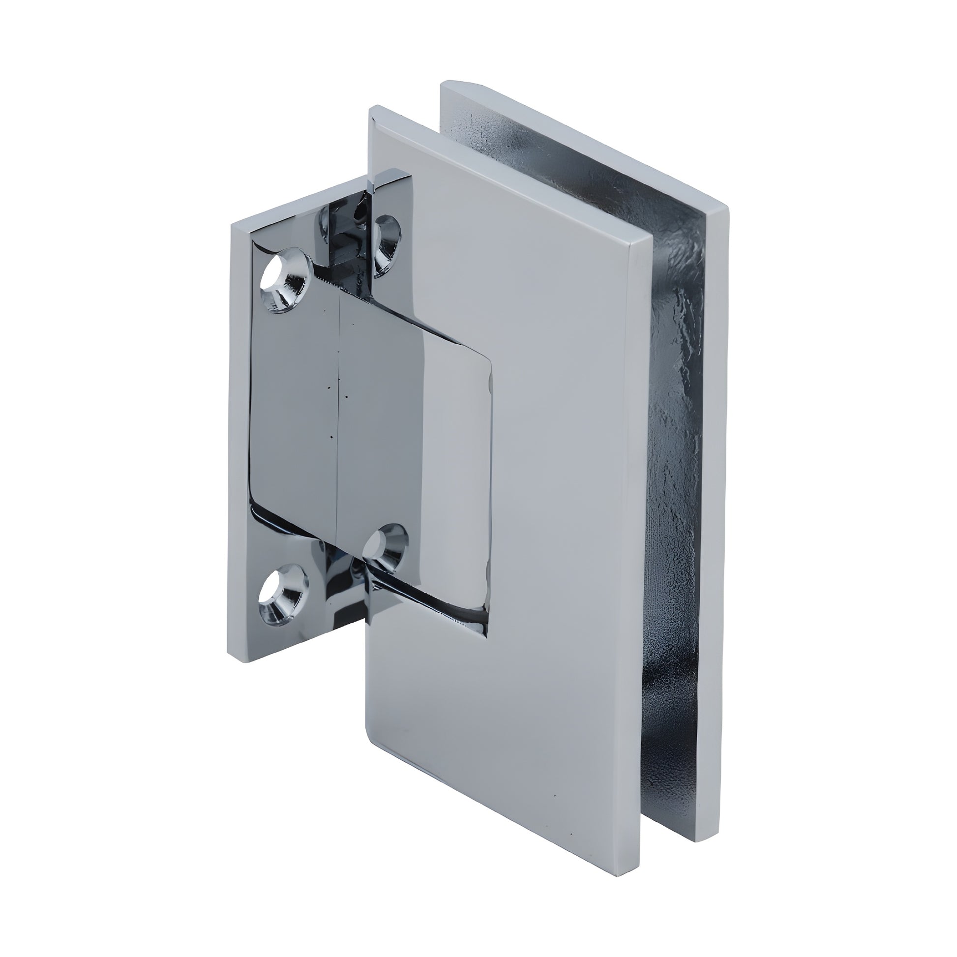 CRL Vienna V1E074CH polished chrome brass shower hinge, square wall-mount short back plate for 3/8-1/2 glass.