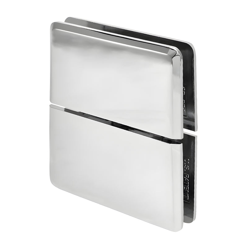 Polished chrome brass glass-to-transom pivot hinge (Senior Prima) for 1/2 glass, self-centering - SKU SRPPH02CH