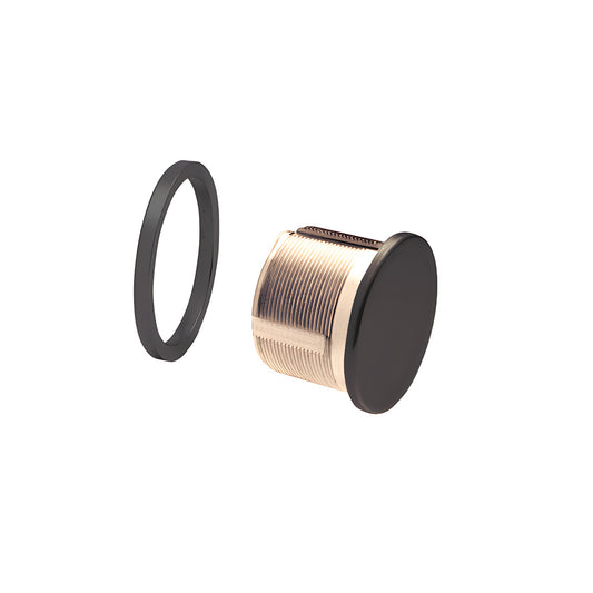 DRA30DU dark bronze brass mortise dummy cylinder with matching ring for glass door bottom rail